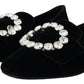 Chic Velvet Crystal-Embellished Loafers