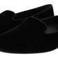 Elegant Black Silk-Blend Loafers