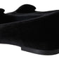 Elegant Black Silk-Blend Loafers