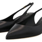 Elegant Black Leather Slingback Pumps