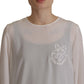 Elegant Silk Top with Logo Embroidery