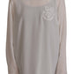 Elegant Silk Top with Logo Embroidery