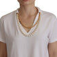 Stunning V-Neckline Logo Embellished Tee