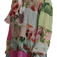 Elegant Floral Patchwork Silk Blouse