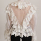 Elegant White Lace Silk-Cotton Top