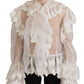 Elegant White Lace Silk-Cotton Top