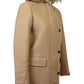 Women's Camel Kurt Wool Coat Fur Trim Hood