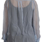 Elegant Silk Ascot Collar Blouse in Light Blue