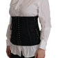 Elegant Black Corset Waist Strap Top