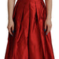 Radiant Red Silk A-Line Midi Dress