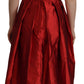 Radiant Red Silk A-Line Midi Dress