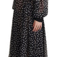 Elegant Polka Dot Silk Midi Dress