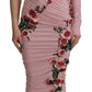 Elegant Pink One Shoulder Bodycon Dress