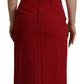 Elegant Red Bodycon Midi Dress