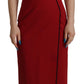 Elegant Red Bodycon Midi Dress