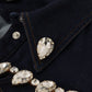 Elegant Crystal-Embellished Denim Jacket