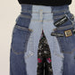 High-Waist Multicolor Wide-Cut Jeans