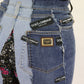 High-Waist Multicolor Wide-Cut Jeans