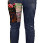 High Waist Patchwork Skinny Denim