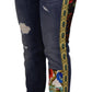 High Waist Patchwork Skinny Denim