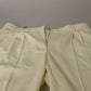 Elegant Ivory High-Waist Wool Pants