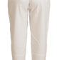 Elegant White High-Waist Tapered Trousers