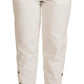 Elegant White High-Waist Tapered Trousers