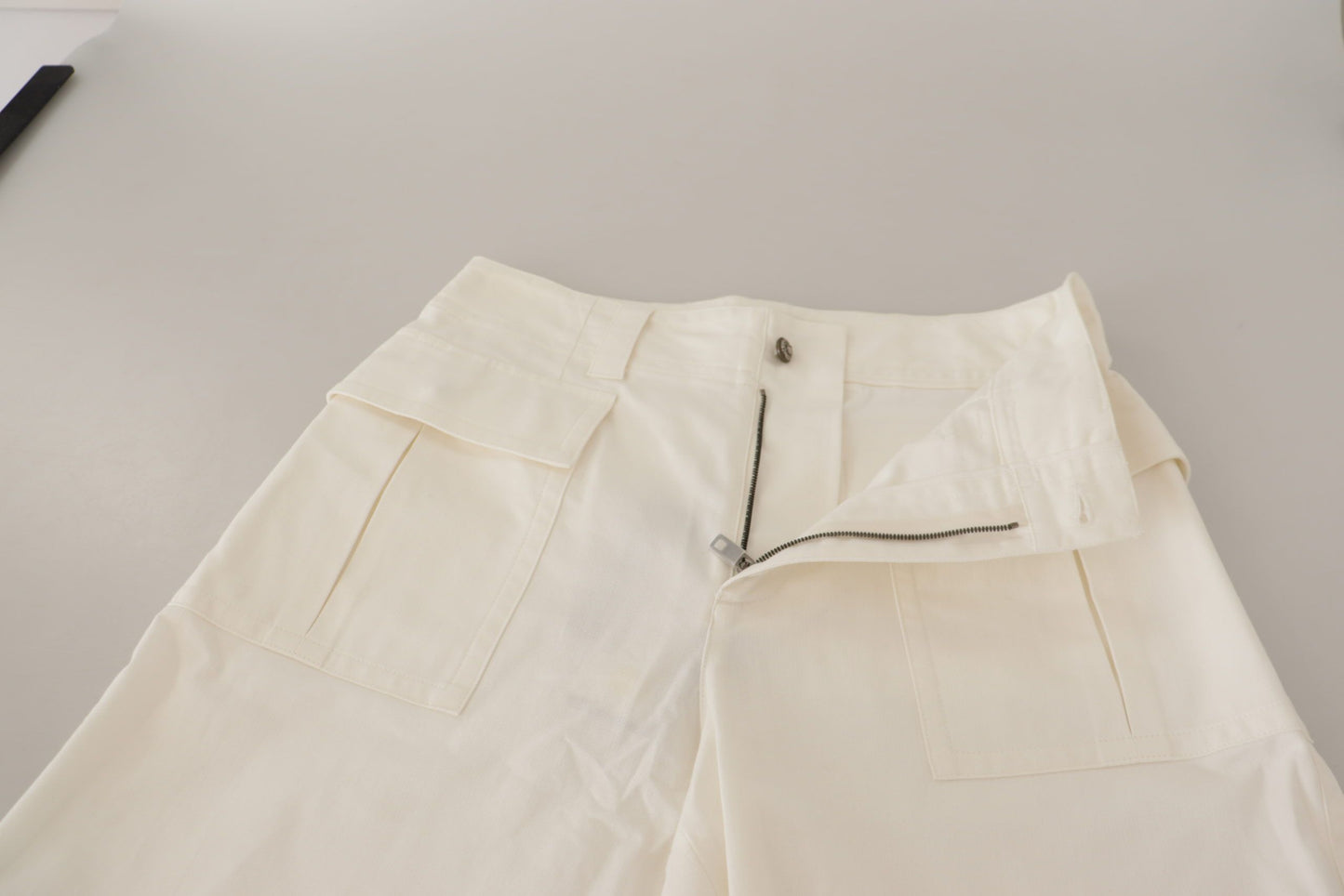 Elegant White High-Waist Tapered Trousers