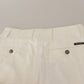 Elegant White High-Waist Tapered Trousers