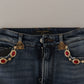 High Waist Skinny Designer Jeans in Blue