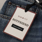 Chic Boyfriend Cut Mid Waist Denim Jeans