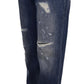 High Waist Skinny Denim Jeans - Chic Blue Washed