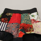 Multicolor Patchwork High Waist Hot Pants