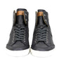 Dark Grey Calf Leather Hi Top Sneaker With Red Beige