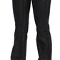 Chic Flared Mid Waist Black Denim