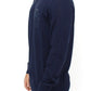 Elegant Blue V-Neck Wool Blend Pullover