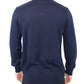 Elegant Blue V-Neck Wool Blend Pullover