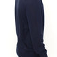 Elegant Blue V-Neck Wool Blend Pullover