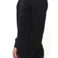 Elegant Black V-Neck Wool Blend Sweater