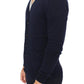 Chic Blue Wool Blend Cardigan Sweater