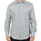 Elegance Unleashed Gray Casual Button-Front Shirt