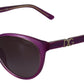 Chic Purple Acetate Round Sunglasses