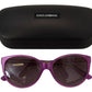 Chic Purple Acetate Round Sunglasses