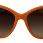 Chic Orange Round Sunglasses for Women