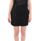 Black Nylon Lace Detail Mini Dress