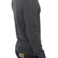 Chic Gray V-Neck Wool Blend Pullover Sweater