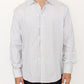 Elegant White and Gray Striped Cotton Shirt