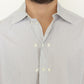 Elegant White and Gray Striped Cotton Shirt