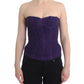 Purple Lace Silk Blend Bustier Corset