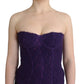 Purple Lace Silk Blend Bustier Corset